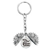 Keychain engraved, metal pendant solar-powered, European style, Birthday gift