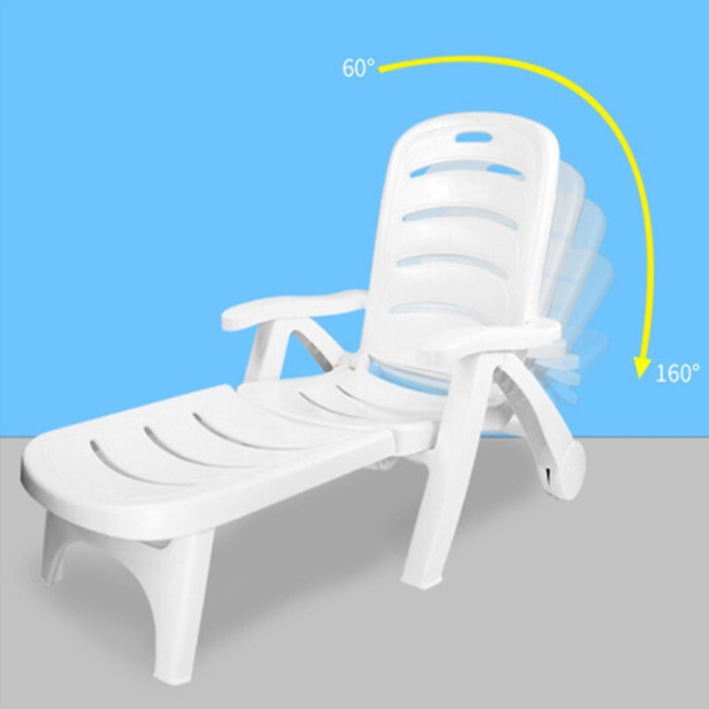 Plástico al aire libre playa reclinable Hotel Villa patio escénico piscina al aire libre silla plegable mesa de café fábrica al por mayor