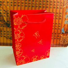 红色珠宝饰品手提袋 礼品盒纸袋 玉器手串首饰包装袋 文玩收纳袋
