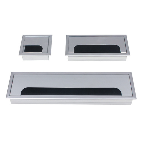 Aluminum alloy computer desk cable hole threading hole with flip cover square brush dustproof home improvement hardware accessories threading box