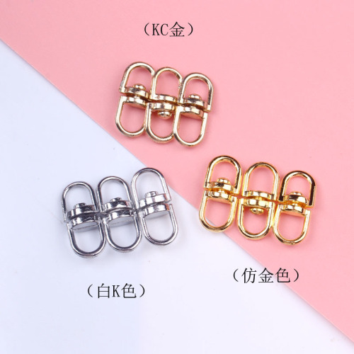 Factory Direct Sale Zinc Alloy 8-Character Pendant Gold Large 8-Character Pendant Dog Charm Rotating Keychain Ring White Connection Ring DIY