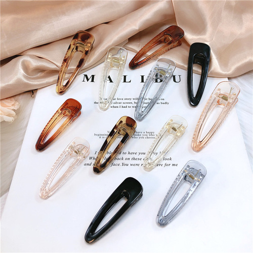 Internet celebrity ins Korean style simple hair accessories transparent large and small hairpins girl bangs side clip top clip duckbill clip headdress