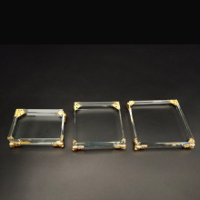 水晶玻璃透明白胚摆件底盘 批发定制装饰展示k9金属工艺品底座