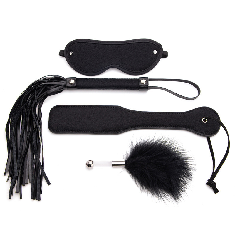 Adult sex toys alternative training set SM tease beat toy beat whip eye mask feather four-piece set Adult sex toys alternative training set SM tease beat toy beat whip eye mask feather four-piece set