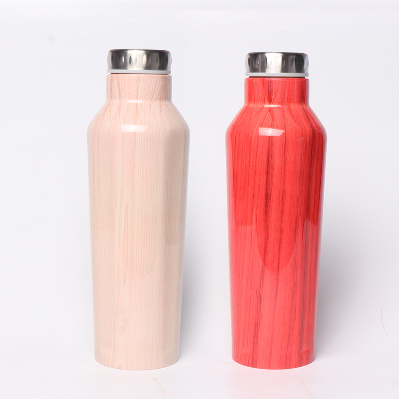 Grano de madera serie taza de vacío de acero inoxidable creativo deportes al aire libre hervidor de madera grano 304 taza de acero inoxidable al por mayor