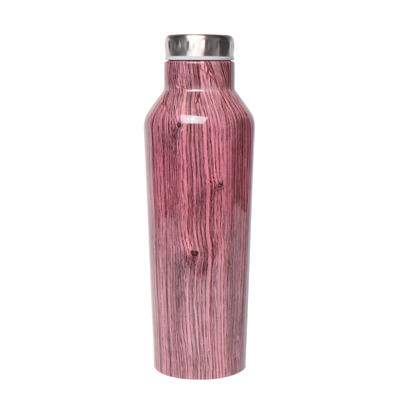 Grano de madera serie taza de vacío de acero inoxidable creativo deportes al aire libre hervidor de madera grano 304 taza de acero inoxidable al por mayor