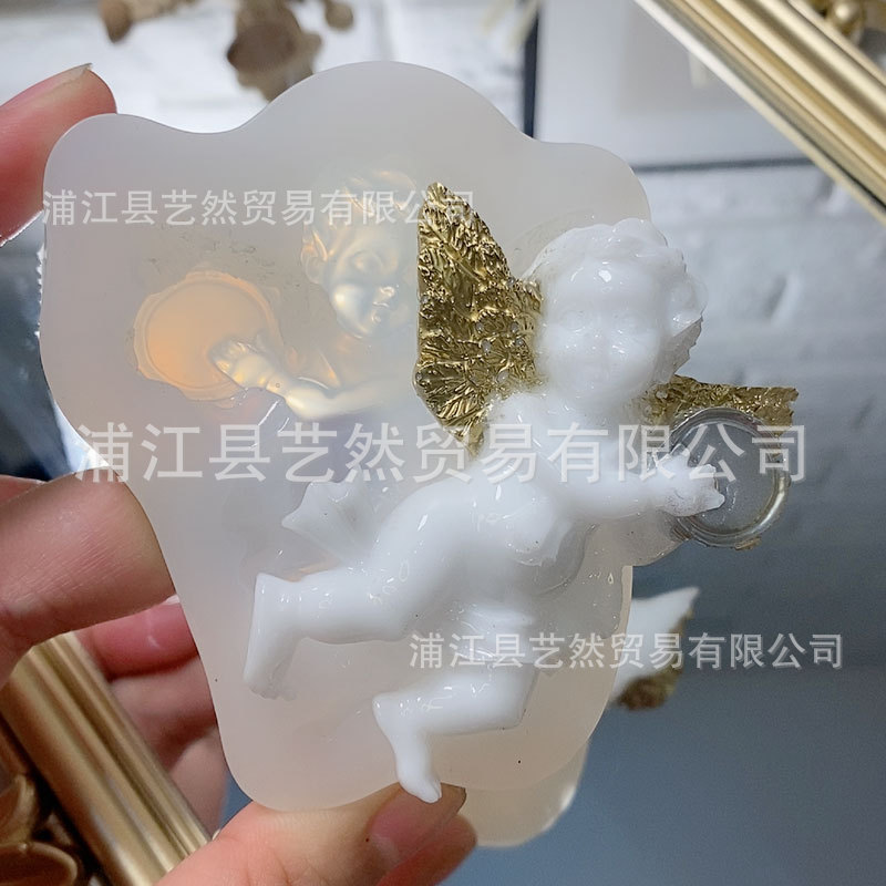 Cristal epoxi hecho a mano DIY expresión facial múltiple espejo Ángel elfo epoxi molde de silicona Mesa decoración molde