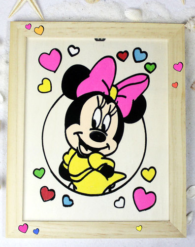 Direct selling children's coloring DIY hand-painted graffiti coloring wood frame painting coloring painting watercolor painting graffiti painting