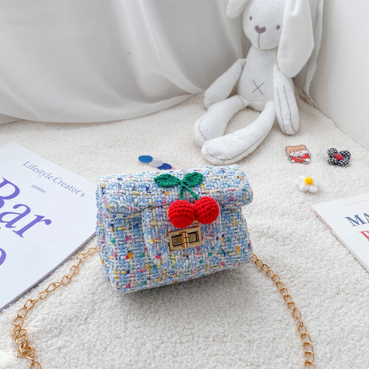 2020 nuevo bolso para niños estilo coreano lindo estilo Chanel hombro bolsa de mensajero moda mini princesa Niña Accesorios bolsa