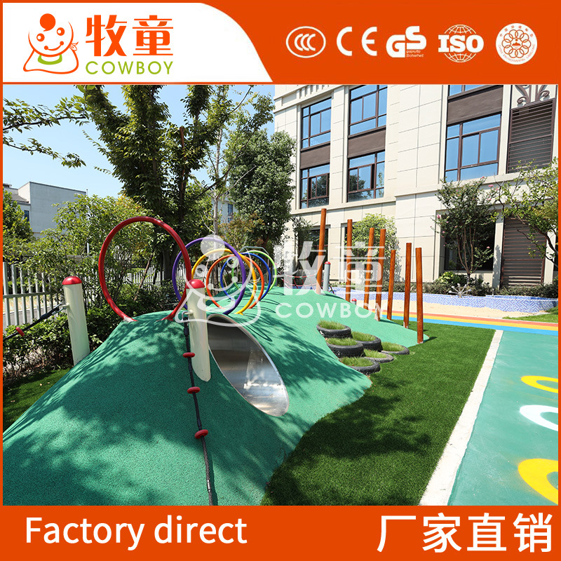 Gran jardín de infantes niños tobogán niños al aire libre escalada combinación diapositiva instalaciones niños diapositiva fabricante