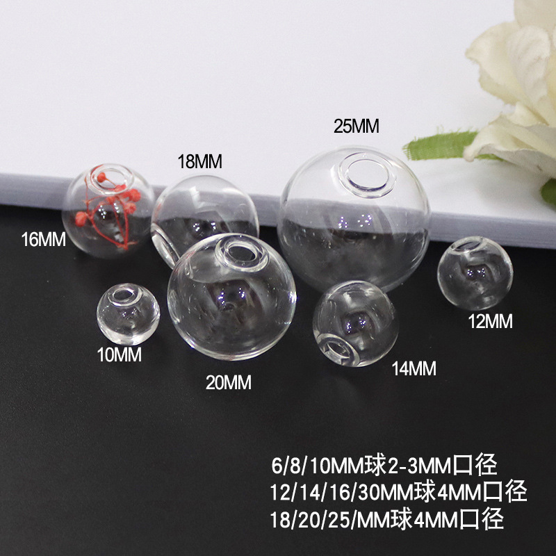 Transparent single hole glass ball