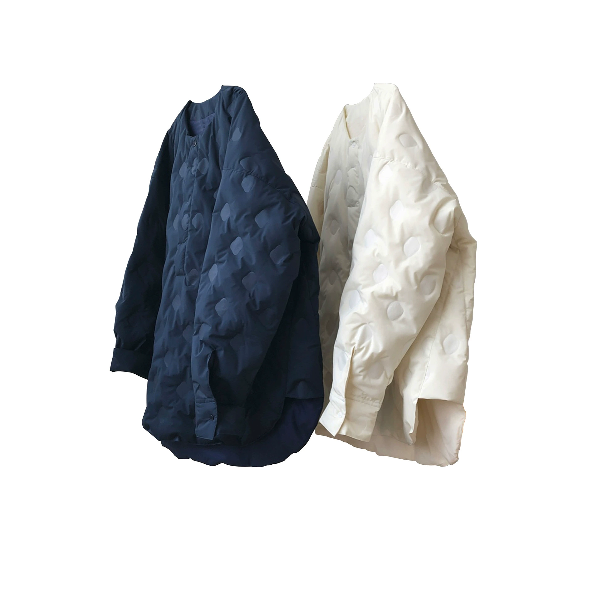 Зимняя куртка-пуховик, Oversized в корейском стиле, круглым воротом, 90% пух дикой утки, велюровый верха