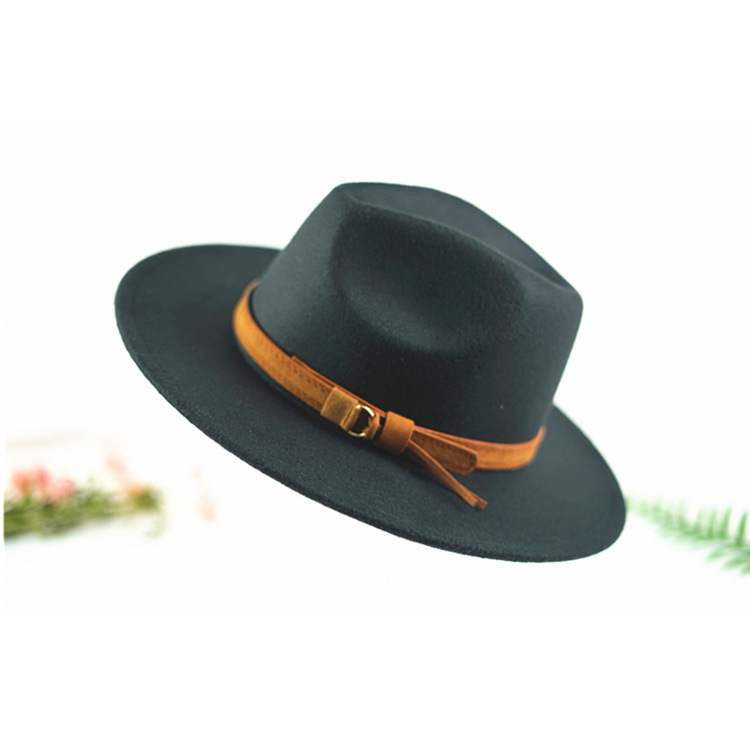 Moda europea y americana Otoño e Invierno nuevo sombrero de lana negro AliExpress Amazon eBay Jazz sombrero unisex