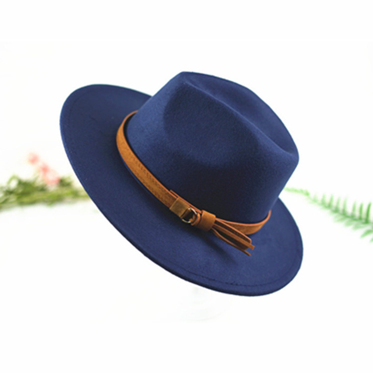 Moda europea y americana Otoño e Invierno nuevo sombrero de lana negro AliExpress Amazon eBay Jazz sombrero unisex