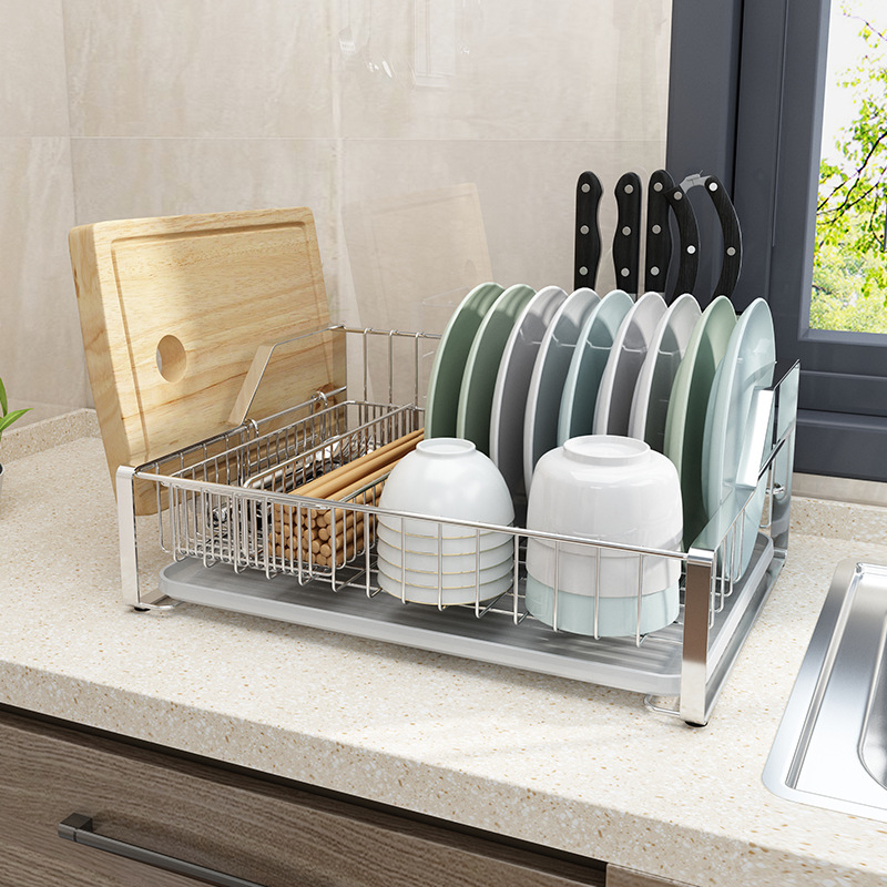 304 Stainless Steel Dish Storage Rack Draining Bowl Draining Rack Kitchen Storage Rack Household Bowl and Chopsticks Draining Bowl Rack
