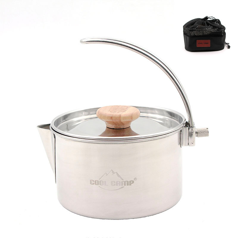 Multifunctional Thickened304 Stainless Steel Kettle Coffee Pot Foldable Outdoor Fishing Mountaineering Camping Pot Teapot