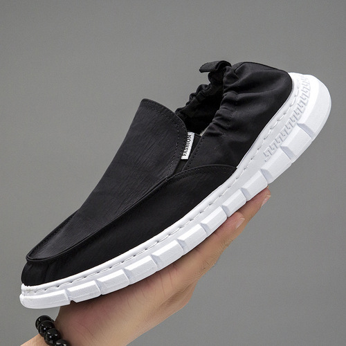 Spring and Summer New Model Fabric Shoes Korean Style One-Piece Casual Shoes Cross-Border Wholesale Flat Breathable Lightweight Fashion Match Men's Shoes
