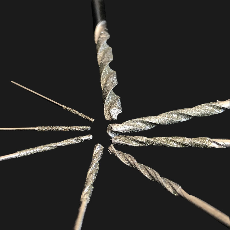 Suministro en stock de brocas helicoidales de diamante para reparación de tambores huecos, agujas de perforación, agujas de pulido, cerámica con descuentos al por mayor.