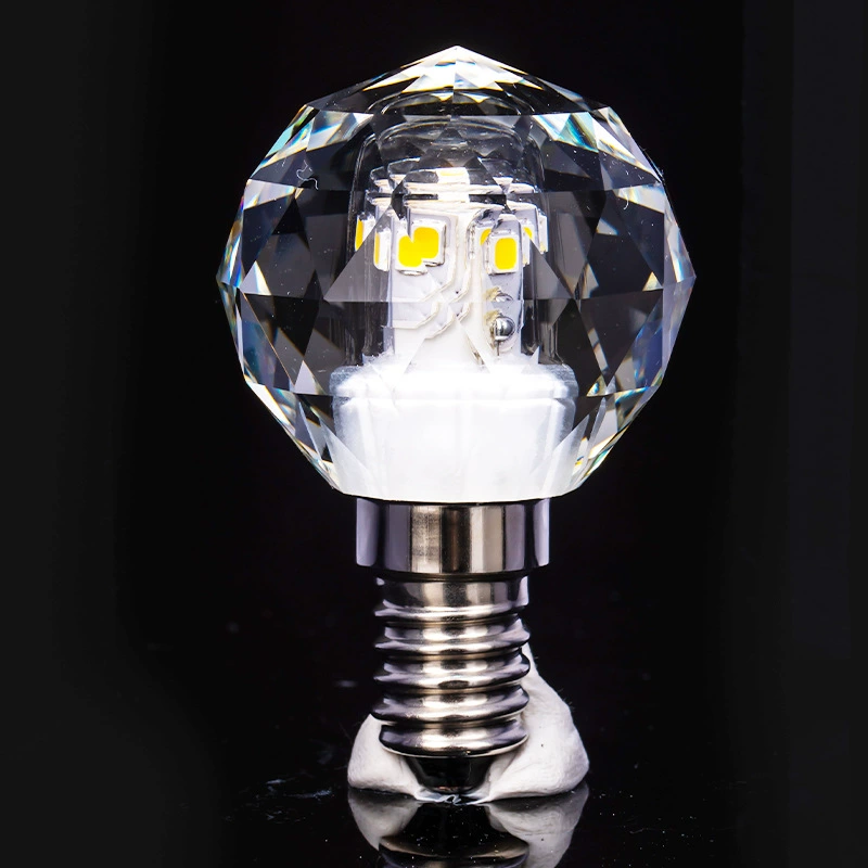 Round LED cristal bulb, eating bib, crystal pendant, ceiling lamp for home use, light source, E14, E12, with screw socket, wholesale