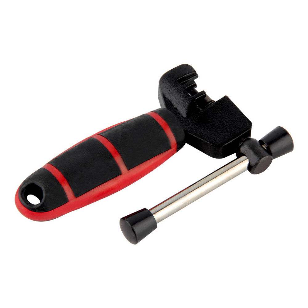 Herramienta de reparación de cadena de desmontaje de cadena de cortador de cadena de bicicleta de montaña [cortador de cadena de mango rojo]