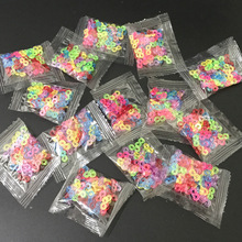 48粒透明彩色S扣DIY彩虹橡皮筋编织手工手链配件卡扣环保塑料S扣