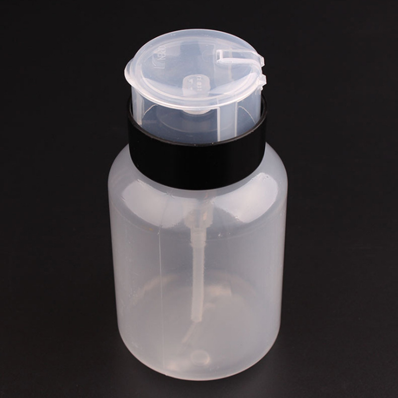 Botella vacía con botella de bloqueo botella de presión especial de lavado de uñas de alcohol 220ml de gran capacidad
