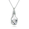 Fashionable necklace heart-shaped, crystal pendant for swimming, chain, Korean style