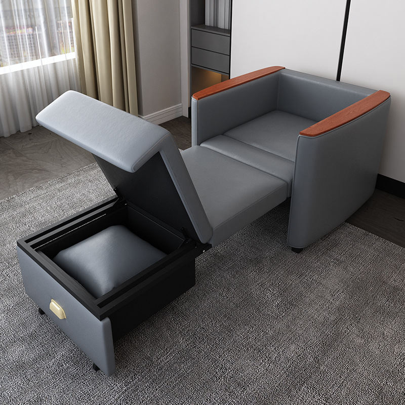 silla de acompañamiento de tela de cuero plegable multifuncional silla médica de doble propósito para almuerzo de una sola persona
