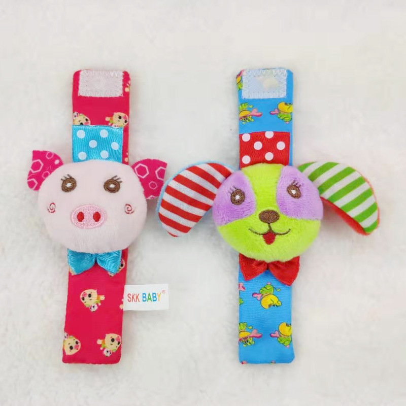 SKKBABY bebé reloj banda de muñeca sonajero bebé animal sonajero calcetines juguetes de peluche 0-12 meses bebé
