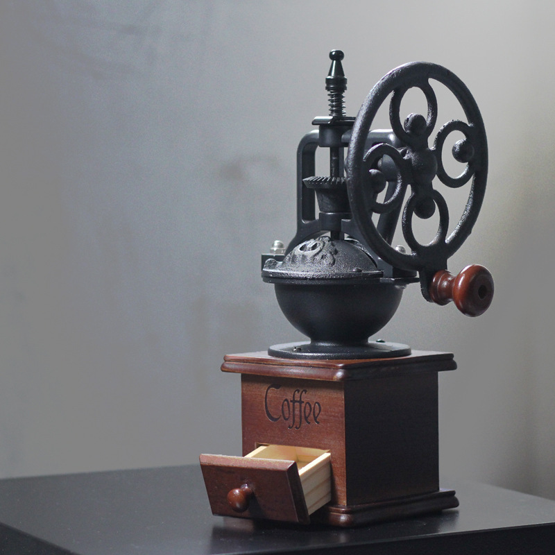 Yuxi Retro Ferris Wheel Metal Hand-Cranked Coffee Grinder Coffee Machine for Grinding Coffee Beans Material Hand-Cranked Type
