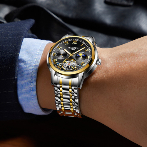 Fashionable hollow men's mechanical watch business tourbillon fully automatic men's mechanical watch hollow watch men's watch