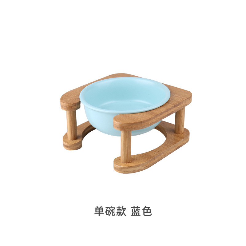 Taza de gato de cerámica gato tazón de comida gato tazón de perro de cerámica tazón de perro tazón de fuente de doble tazón de la columna cervical anti-golpe