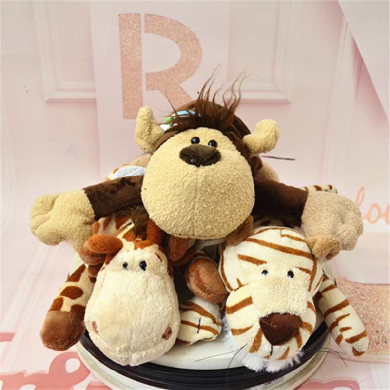 Lindo Animal de la selva de peluche de juguete mentira muñeca elefante León ciervo mono muñeca niños muñeca de trapo hembra