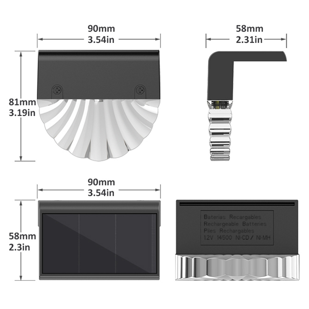 Producto de patente lámpara de pared solar lámpara de jardín lámpara de paso de la escalera RGB cambio de color + luz cálida lámpara de lavado de pared de modo dual