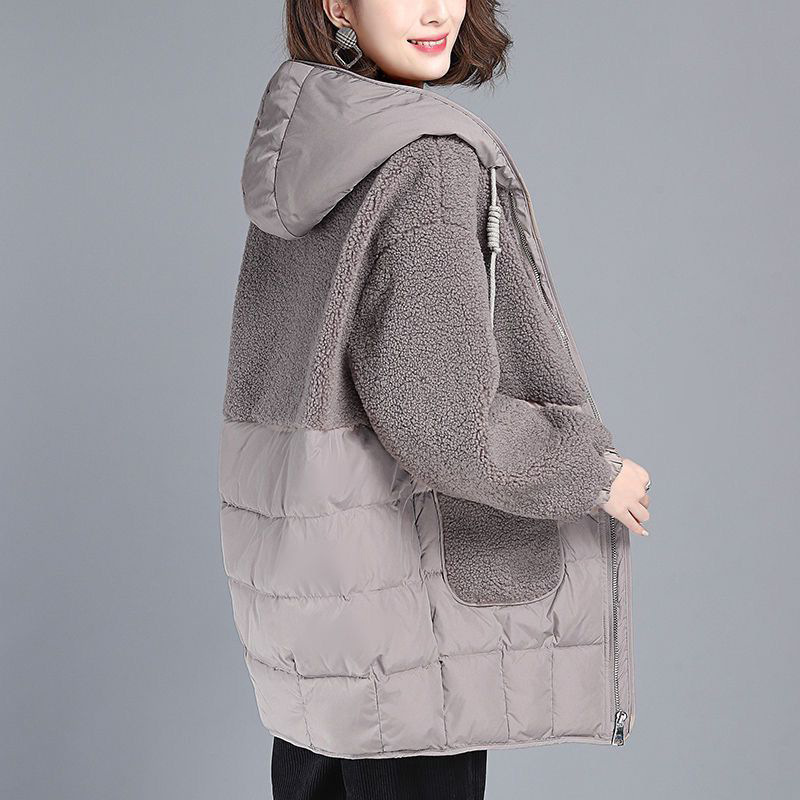 Winter long warm down jacket with down