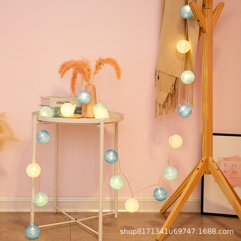 Cordón de algodón colorido lámpara de estrella LED lámpara de lámpara de lámpara del dormitorio red cumpleaños romántico decoración de Navidad