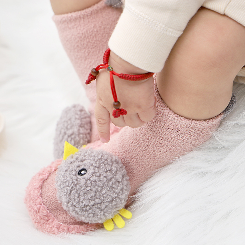 珊瑚绒加厚宝板袜冬季学步婴儿鞋袜卡通公仔袜子儿童地板鞋批