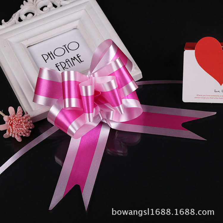 Cruz-frontera boda decoración del coche puerta grande tire flor regalo flor embalaje arco mano tire flor 50 tira recta gruesa