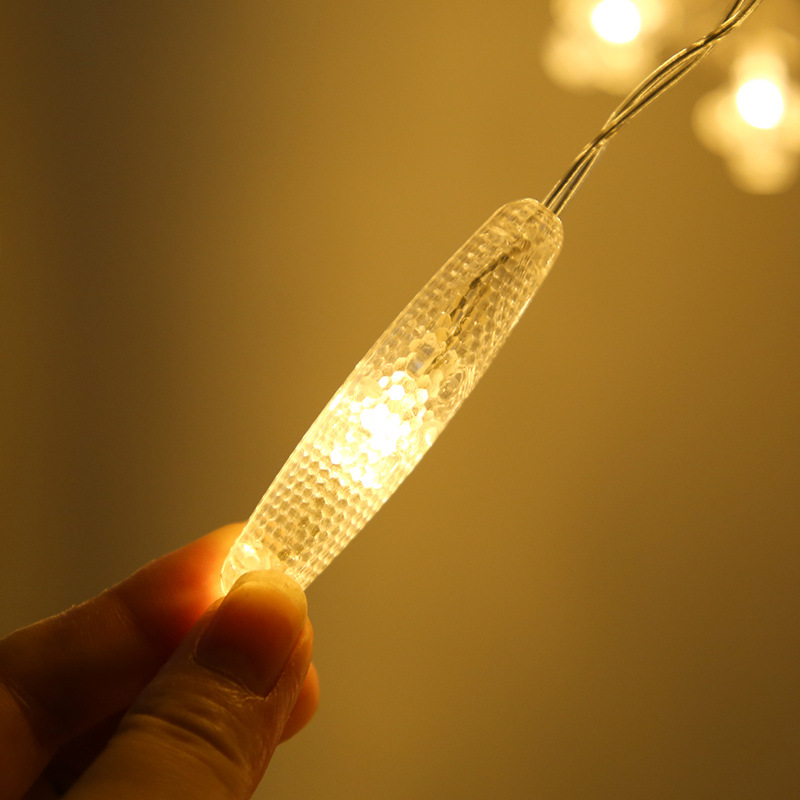 Internet celebridad invertida V copo de nieve columna de hielo cortina de luz tira de hielo luz nuevo color Cadena de luz intermitente luz decorativa de Navidad diseño de la habitación