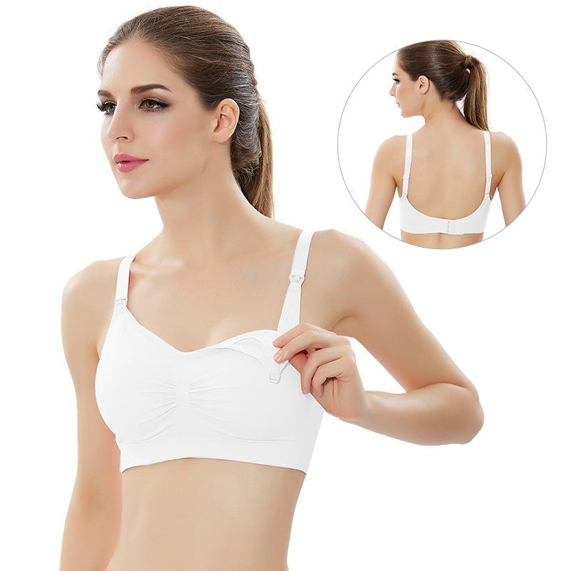 Wire-free front-opening seamless plus-size nursing bra with feeding adjustment and shaping, postpartum nursing bra innerwear