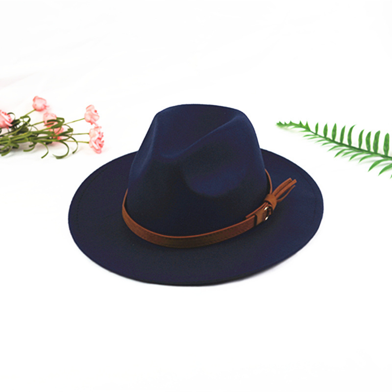 Moda europea y americana Otoño e Invierno nuevo sombrero de lana negro AliExpress Amazon eBay Jazz sombrero unisex