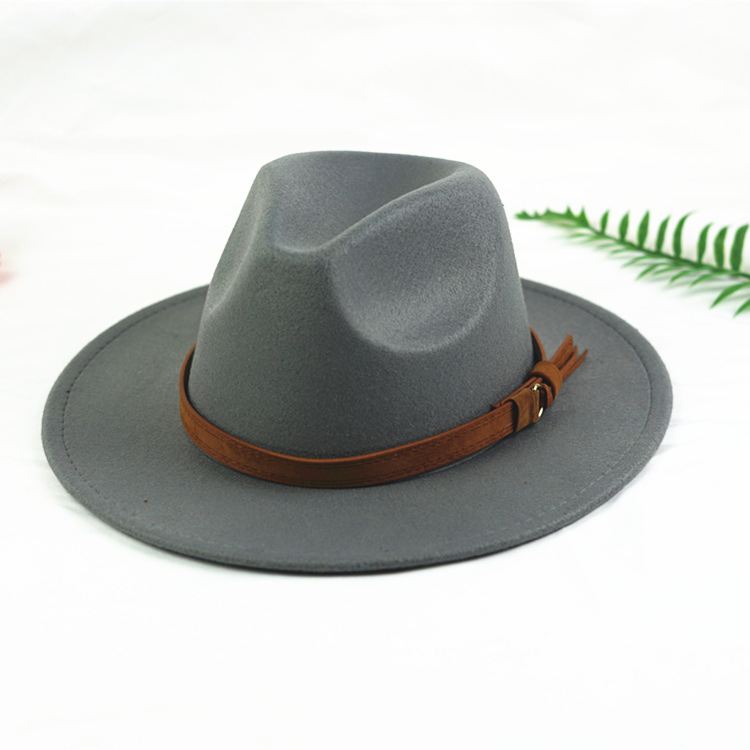 Moda europea y americana Otoño e Invierno nuevo sombrero de lana negro AliExpress Amazon eBay Jazz sombrero unisex