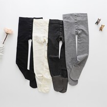 3076春秋冬新款儿童连裤袜木棉女童连裤袜舞蹈袜双档连脚袜光板