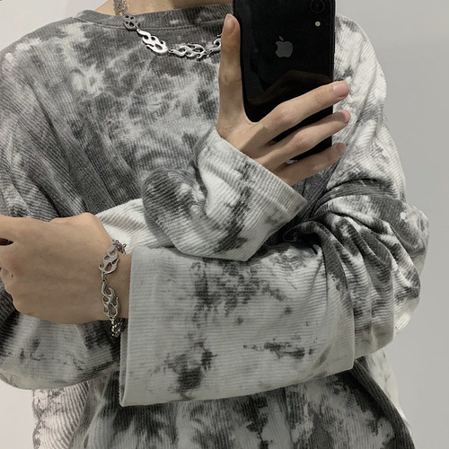 Japanese-Korean Instagram-style retro, playful, and edgy hollowed-out flame-patterned stainless steel bracelet for girls—perfect as a fun party accessory or a chic gift for besties!
