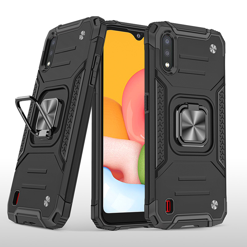 Suitable for Samsung A01 Mobile Phone Case Kemeng Armor Sergeant Anti-Fall Ring Car Mobile Phone Case Factory New Model