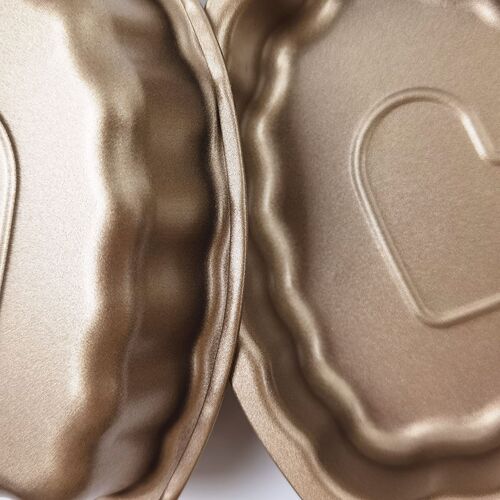 Cartoon DIY Heart Cake Mold Home Use Non-stick Peach Heart Shape Carbon Steel Pizza Plate Small Bread Baking Tool