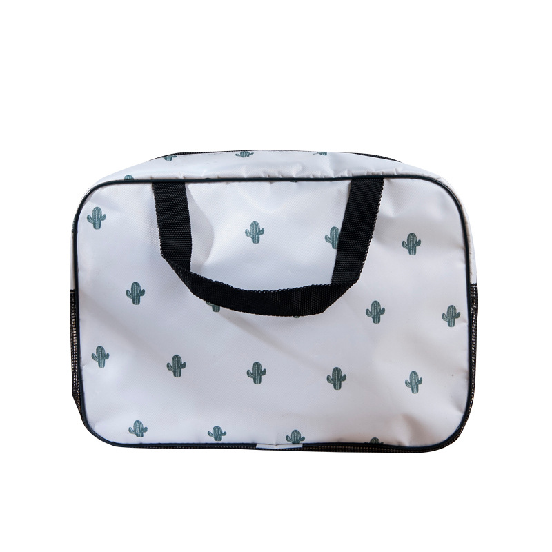 Simple moderna bolsa de cosméticos cactus neto inferior bolsa de lavado de gran capacidad impermeable portátil de viaje bolsa de almacenamiento