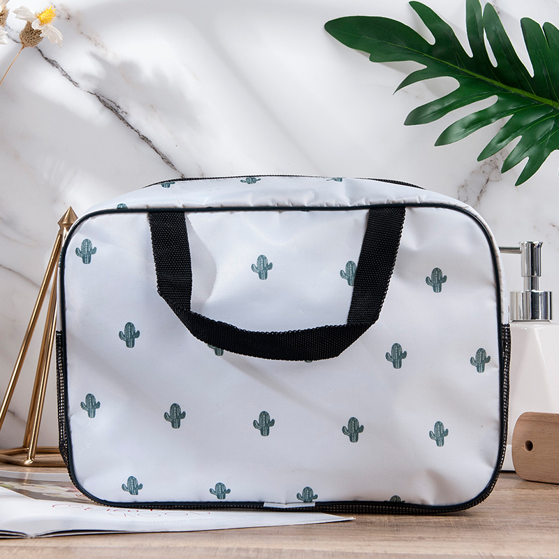Simple moderna bolsa de cosméticos cactus neto inferior bolsa de lavado de gran capacidad impermeable portátil de viaje bolsa de almacenamiento