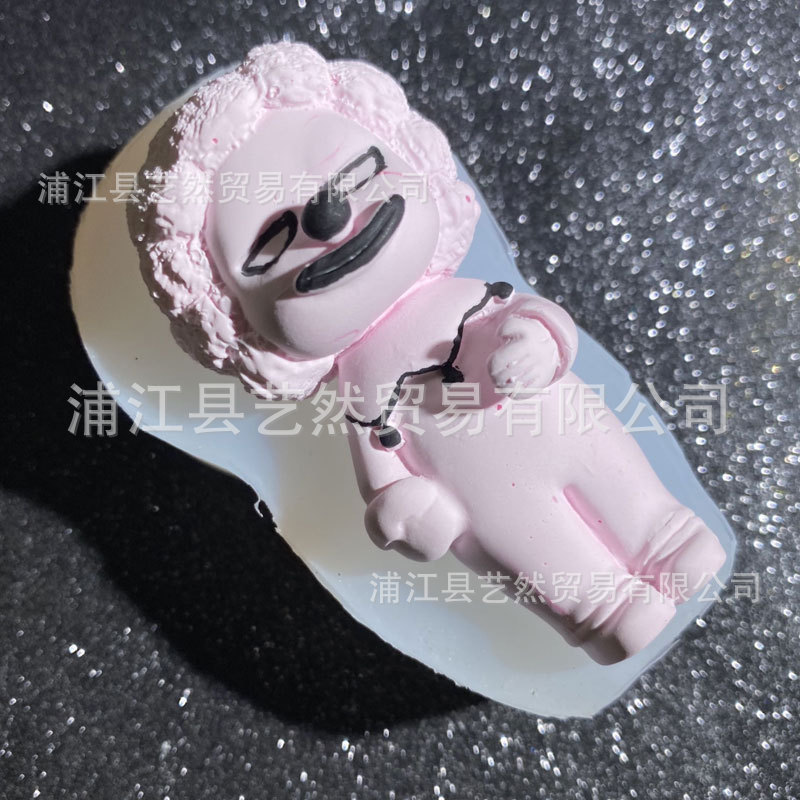 Navidad payaso de silicona molde dibujos animados personaje fondant coche clip salida aire aromaterapia yeso DIY