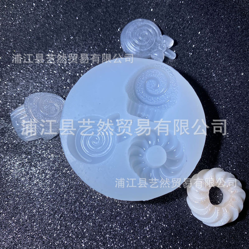 Donut Lollipop helado postre silicona molde hecho a mano DIY material epoxi crema pegamento teléfono caso Accesorios